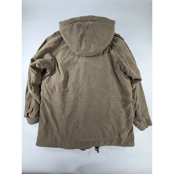 Woolrich John Rich & Bros Womens Khaki Plaid Lined Hooded Field Jacket M 16001 - Image 5