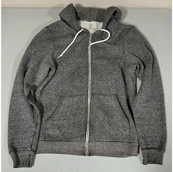 American Apparel Gray Marled Zipper Sweater Sweatshirt Hoodie Outerwear XS 🩶 - Image 3