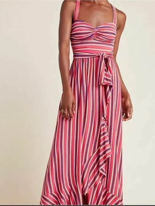 Anthropologie Maeve Gabriela Sleeveless Faux Wrap Ruffle Maxi Dress NWT Small - Image 10