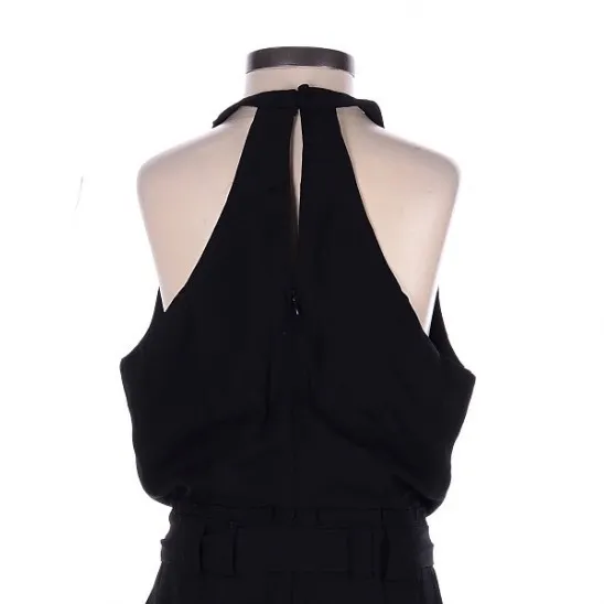Lulus In the City Black Surplice Sleeveless Jumpsuit Small Minimalist - Image 6