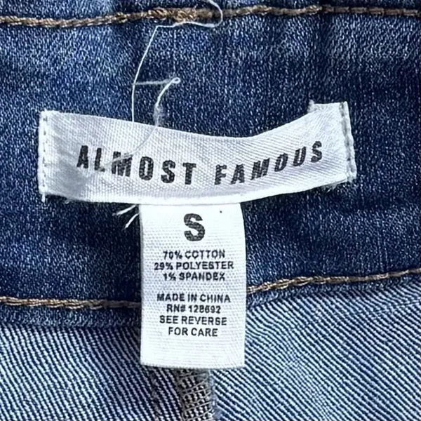 Y2K Almost Famous‎ Micro Mini Denim Pleated Skort Low Rise Grunge Skater S - Image 8