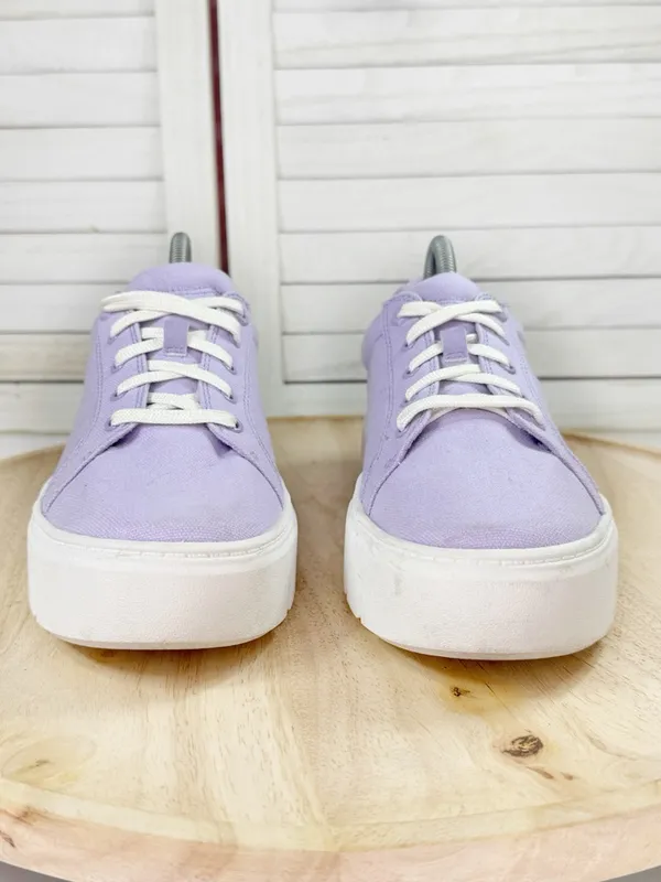 Timberland Laurel Court Low Lace Up Canvas Sneakers Lilac‎ Purple Women 9.5 - Image 2