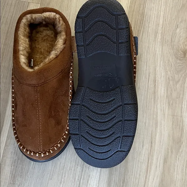 Zigzagger Casual Brown Suede Fleece-Lined Slip-On Slippers Size 8 - Image 5