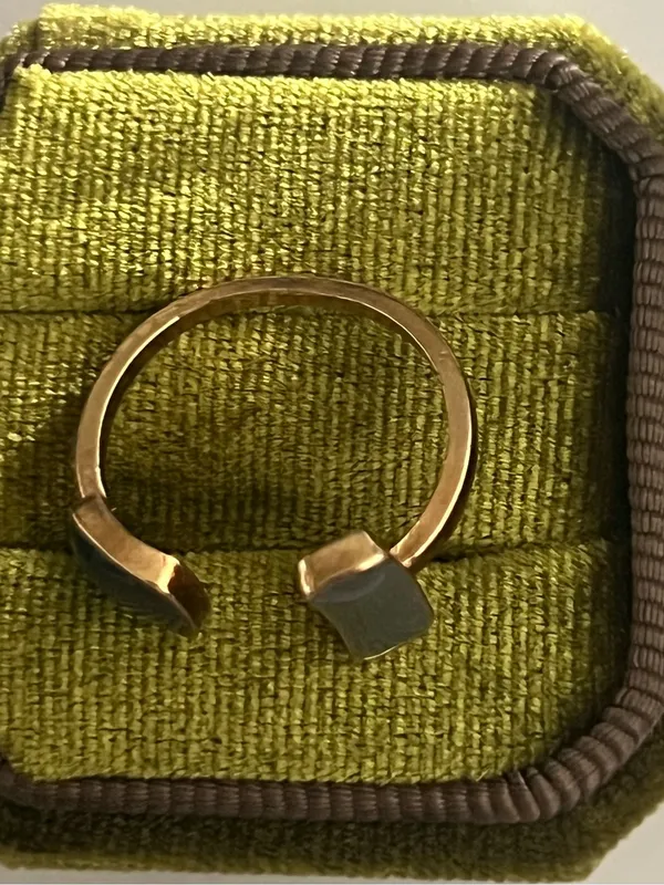 Classic Design Stainless Steel Golden w/ Modern Design Adjustable Ring S 6-9 - Image 3