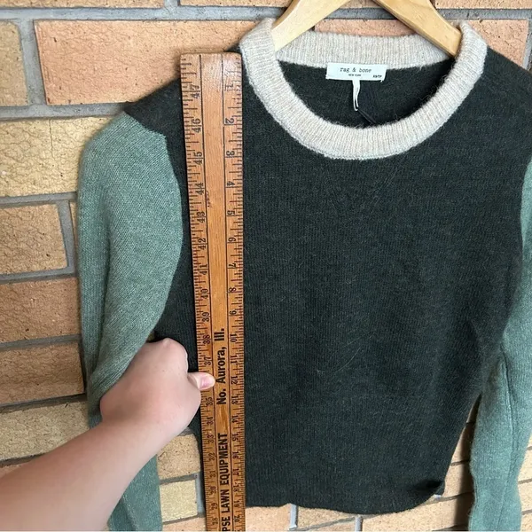 NWT Rag & Bone "Lindsay" Green Colorblock Alpaca Wool Knit Sweater Size XS - Image 8
