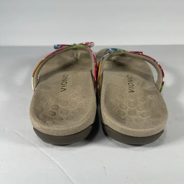 Vionic Women’s Floral Thong Sandals Multicolor/Beige Slip On US 7 EU 38 - Image 5