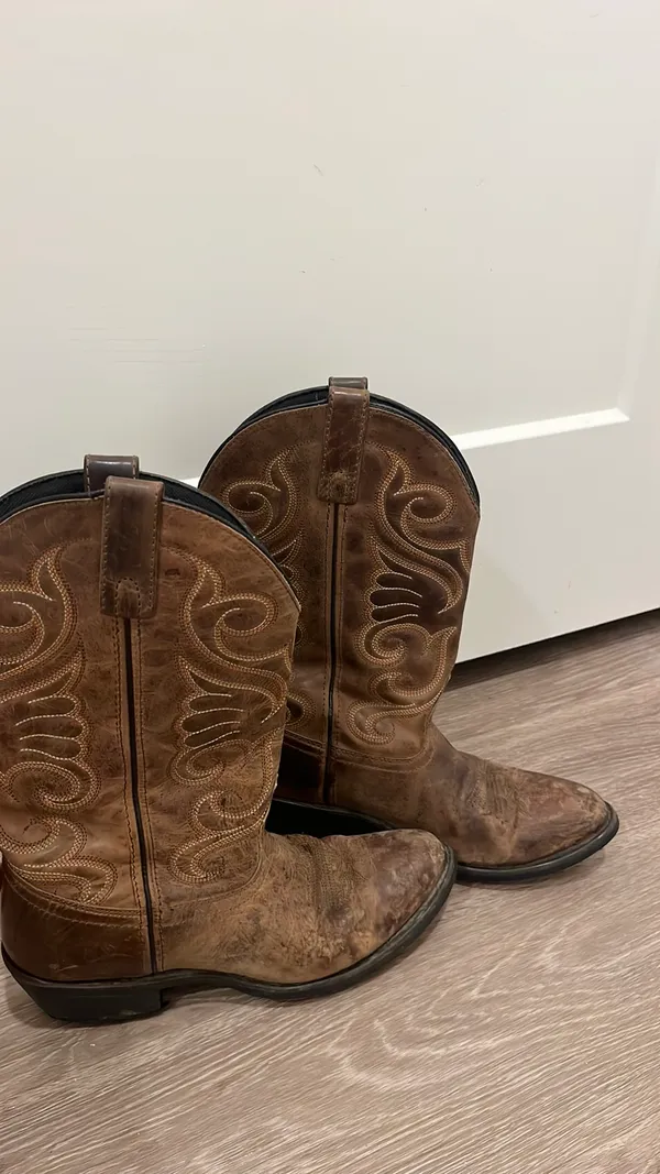 Laredo Cowboy Boots Women’s 8.5 Brown Leather - Image 4