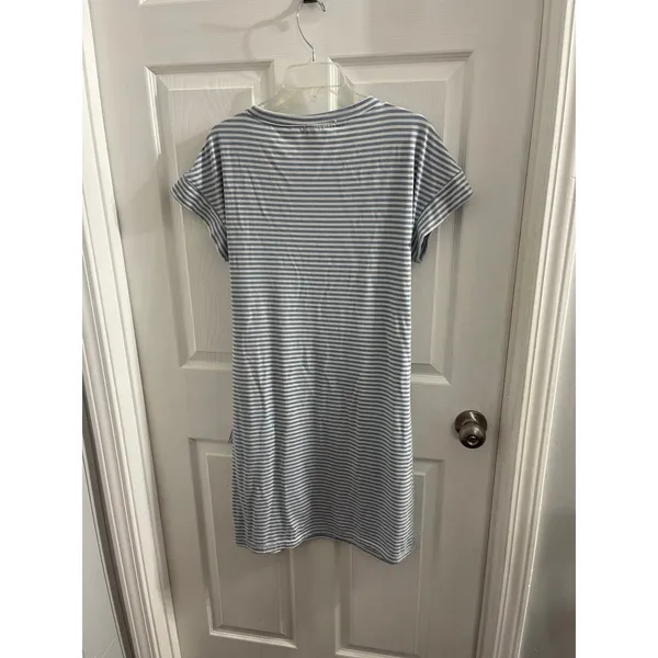 Merokeety Striped T Shirt Dress Blue/White Size L - Image 5