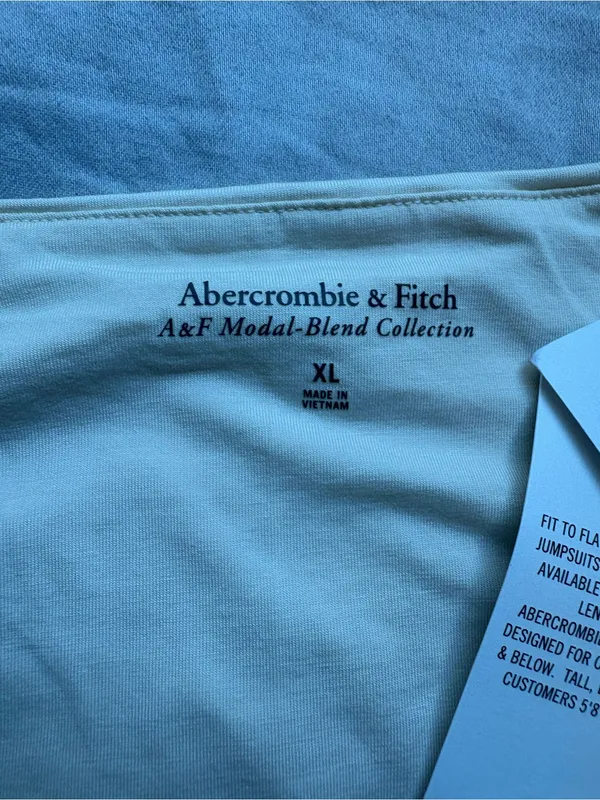 Abercrombie & Fitch NWT Ivory Ruched Long Sleeve Mini Modal Dress XL - Image 3