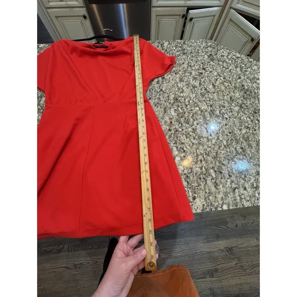 ALEXIA ADMOR Draped Shoulder Mini A-Line Dress Red‎ Size Medium - Image 11