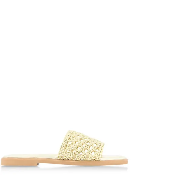 NEW - Open Toe Woven Band Flat Sandals - Gold tone, SIZE 10 - Image 2