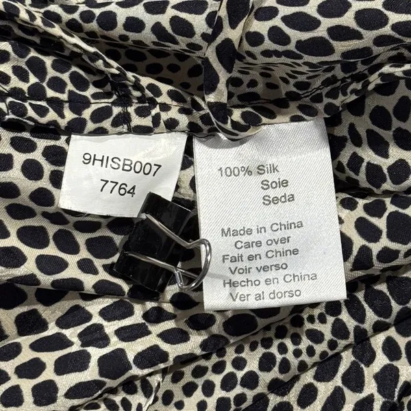 Halston Heritage Robe Silk Old Money Quiet Luxury Mob Wife Regency Animal Print Medium - Image 4