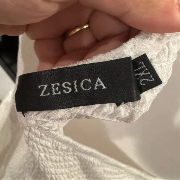 ZESICA One Shoulder Smocked Boho White Midi Dress - Size 2XL - Tiered Hem - Image 6