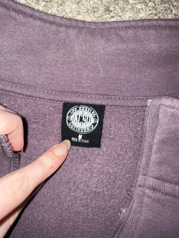 PacSun Purple Cropped Quarter-Zip - Image 2