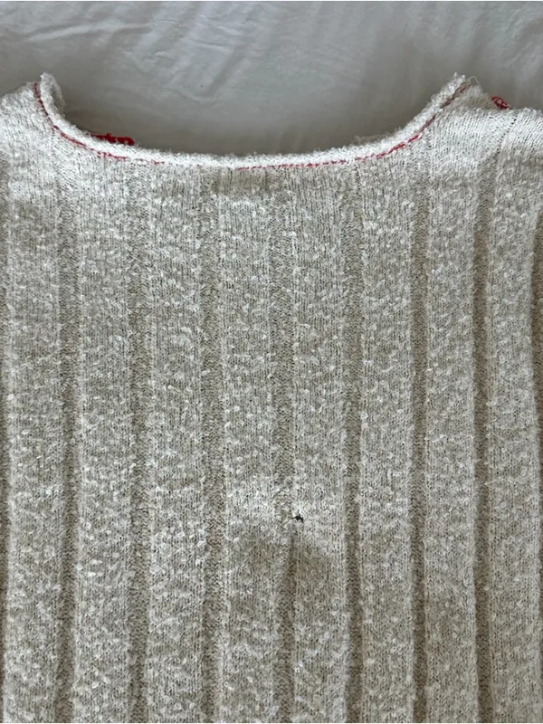 Cream BDG sweater red stitching - Image 4