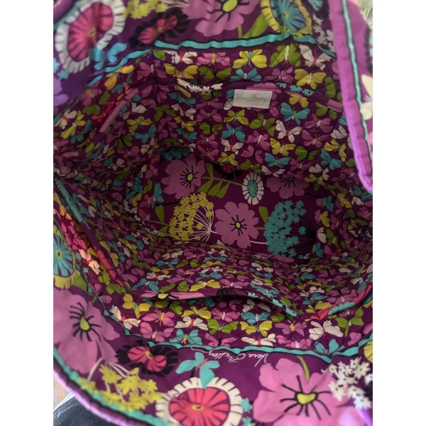 Vera‎ Bradley Y2k Plum Petals Quilted Cotton Tote Bag Purple Floral Butterfly - Image 8