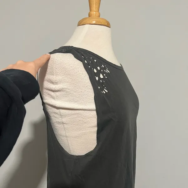 Billabong Dark Gray eyelet back mini dress tunic - Image 6