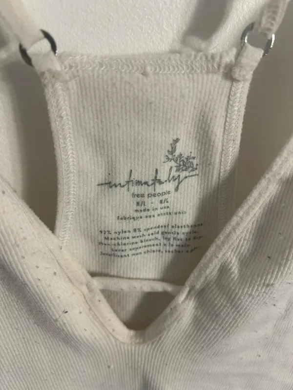 Free People White Ribbed Bodysuit - Image 3