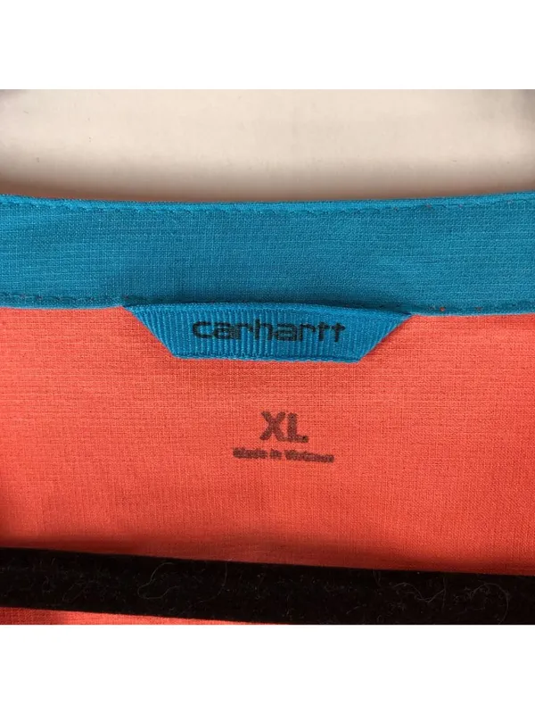 Carhartt Women's Force Cross-Flex V-Neck Scrub Top Pockets Orange XL - Image 3