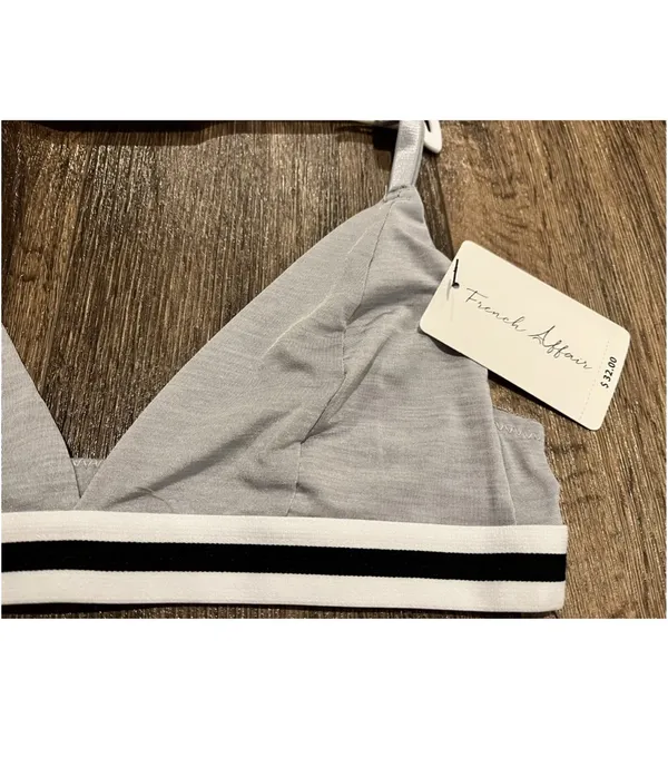 French Affair Bra, Small, Gray, Adjustable Straps, NEW - Image 3