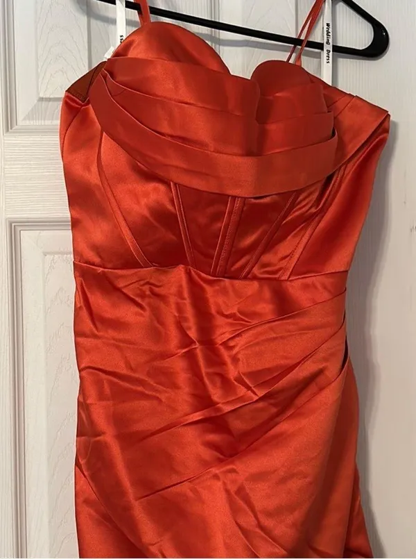 Rust Evening Gown Orange Size M - Image 2