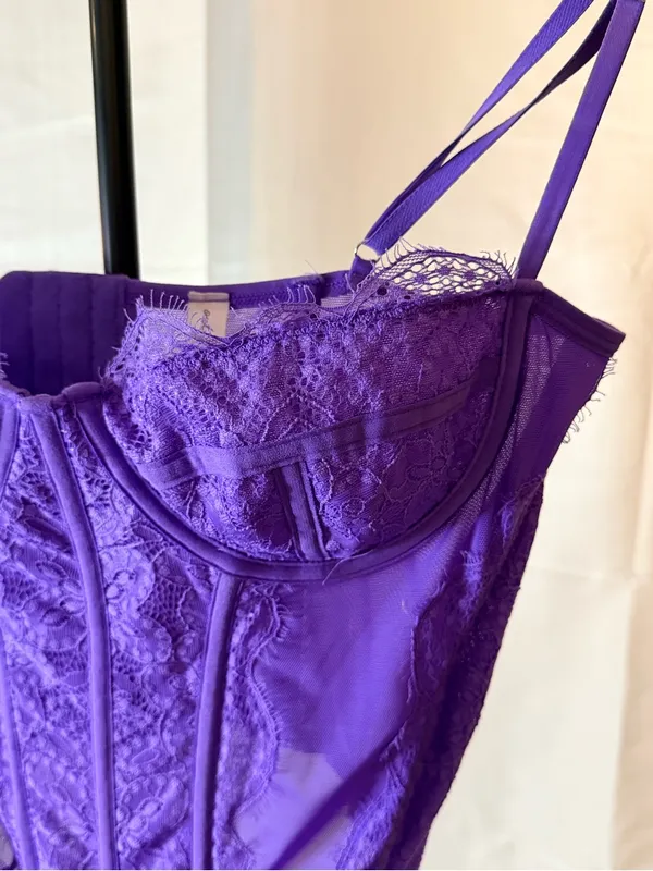 Urban Outfitters Out From Under Lace Purple Underwire Corset Top Bustier Coquett - Image 2