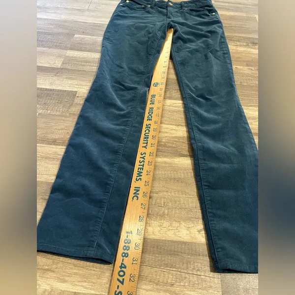 Tory Burch Woman’s Super Skinny Teal Corduroy Cotton Blend Low Rise Jeans 27 - Image 8