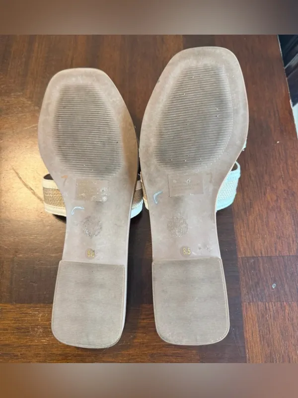Steve Madden Beige and White Cutout Slide Mules - Image 5