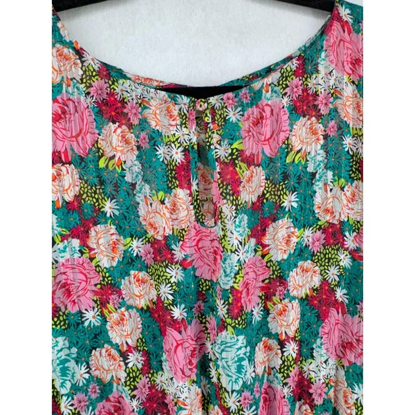 Melloday XL floral puff sleeve dress tiered ruffle cottagecore boho garden - Image 4