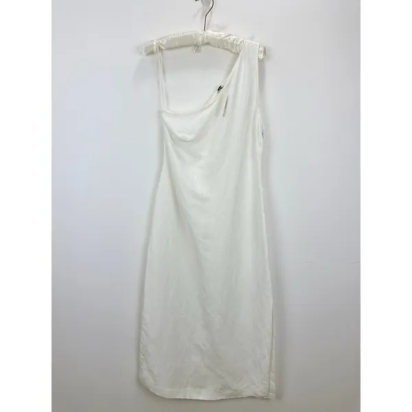 Madewell One Shoulder Midi Dress Linen Blend Lighthouse Minimalist US 4 NWT - Image 5