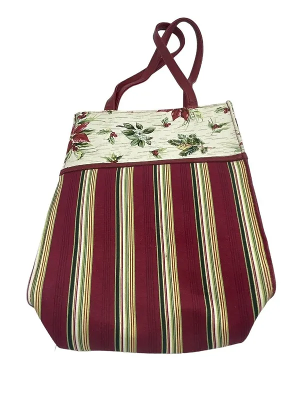 Longaberger #23540 Holiday Gift Bag Holiday Stripe Holiday Botanical Tote - Image 3