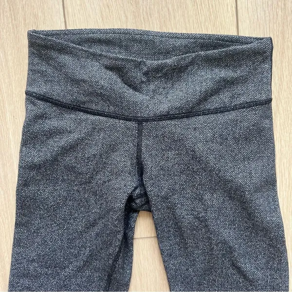 Lululemon Wunder Under Pant III Heathered Herringbone Heathered Black Size 6 - Image 8