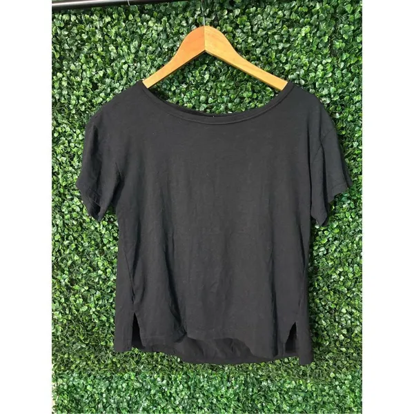 Anthropologie Daily Practice Draped Cut Out Top Sz XS Black - Image 3