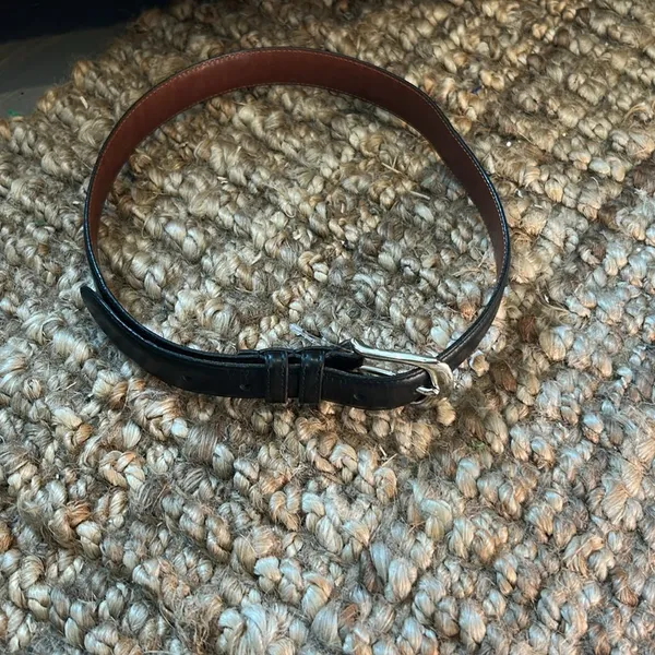 Coach Black Genuine Leather Silver Hardware Clasp Belt - Image 3
