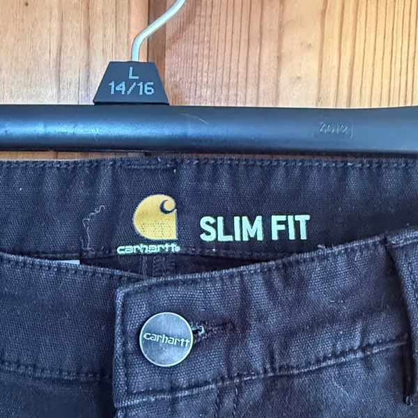 Carhartt womens Black slim fit jeans pants utility pants size 4 regular fit - Image 3