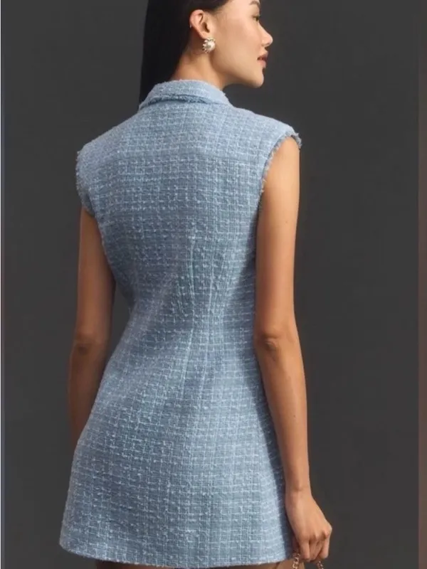 NWT Maeve Sleeveless Tweed Blazer Mini Dress - Image 2