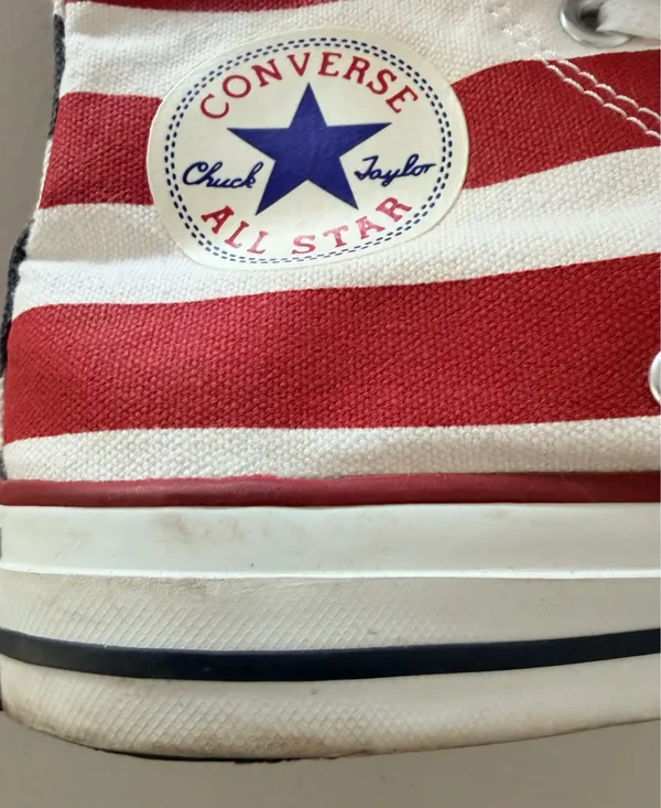 VINTAGE: Converse | Chuck Taylor All-Star high tops, Stars & Stripes. Size: 4.5/Men, 6.5/Women - Image 14