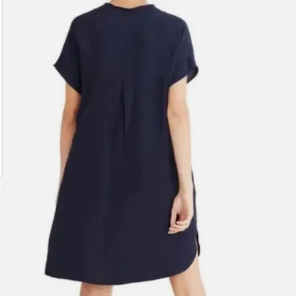 Madewell Navy Blue‎ Bicoastal Dress Slouchy Shift Short Sleeve Size XS - Image 3