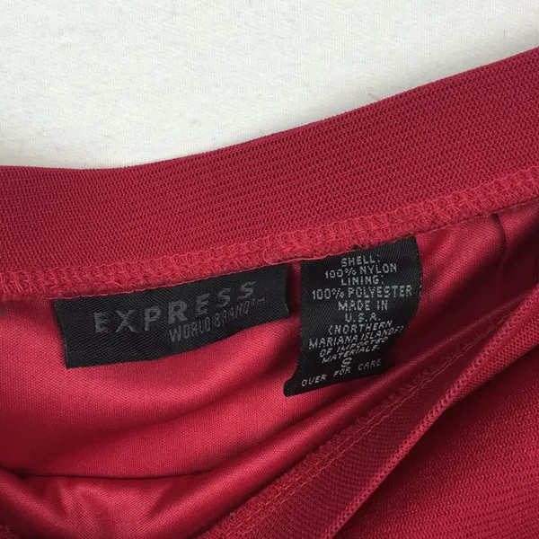 Express Red Lace Trimmed Skirt - Image 3