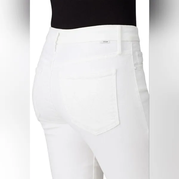 RTR sz 30 (10) MOTHER Fairest Of Them All The Looker Crop Jeans solid white Jean - Image 4