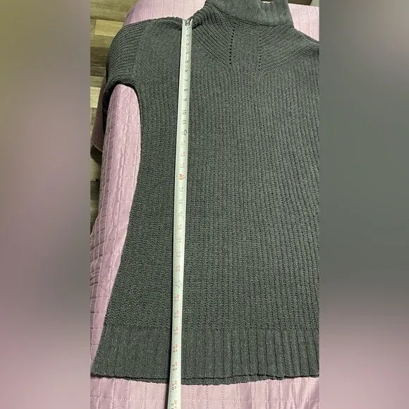 American Eagle Charcoal Grey Ribbed Turtleneck Sweater Dress Midi‎ Length Size M - Image 8