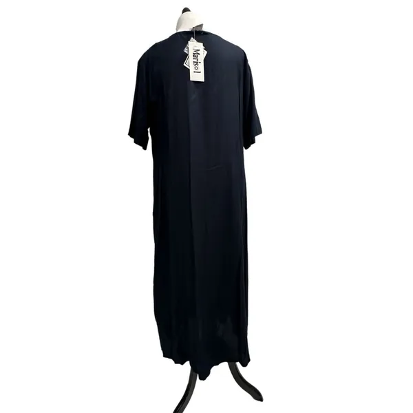 Marisol Women's Size-XL Midi Dress‎ Embroidered Dark Blue Rayon - Image 2