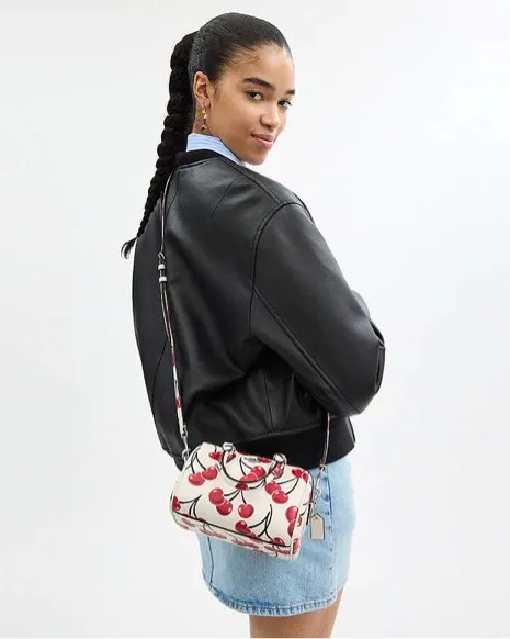 Coach Mini Rowan Crossbody Bag Cherry Print Leather CY745 NWT - Image 8