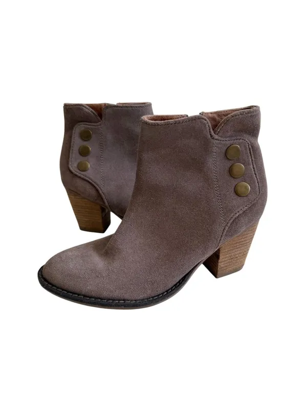 JEFFREY CAMPBELL Taupe Suede Ankle Booties Boots Size 8 - Image 8