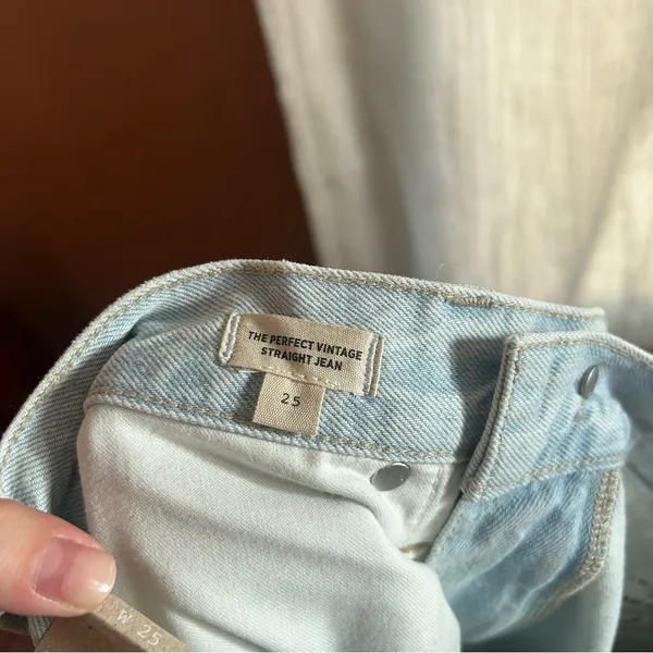 Madewell Perfect Vintage Straight Jeans Pearse‎ Wash Destructed NWT Size 25 (0) - Image 8