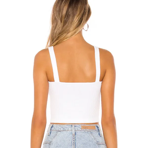 Free People White Solid Rib Brami - Image 2