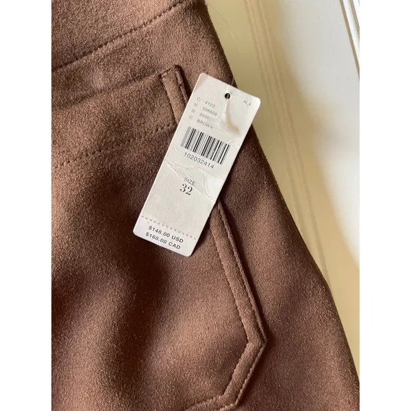 Maeve Anthropologie The Colette Fall Brown Faux Suede Wide Leg Pants 32 NEW - Image 6