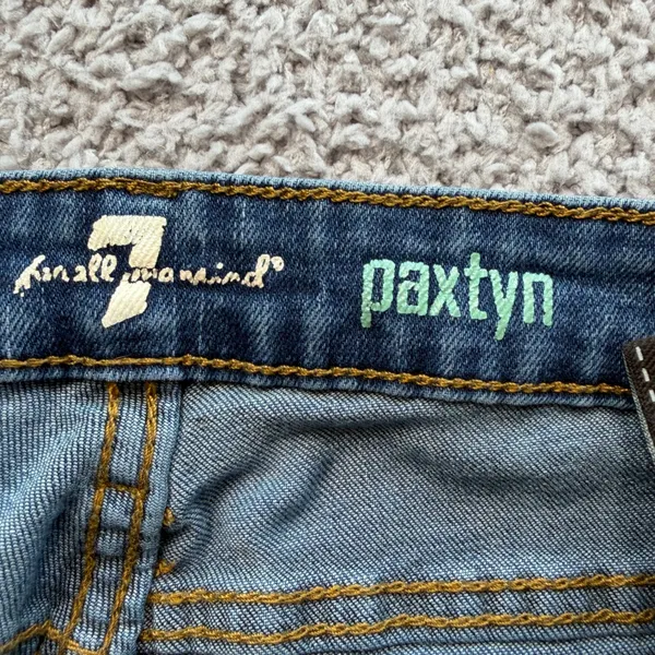 7 For All Mankind Paxtyn Skinny Jeans Blue Medium Wash Stretch Denim 26x26 - Image 5