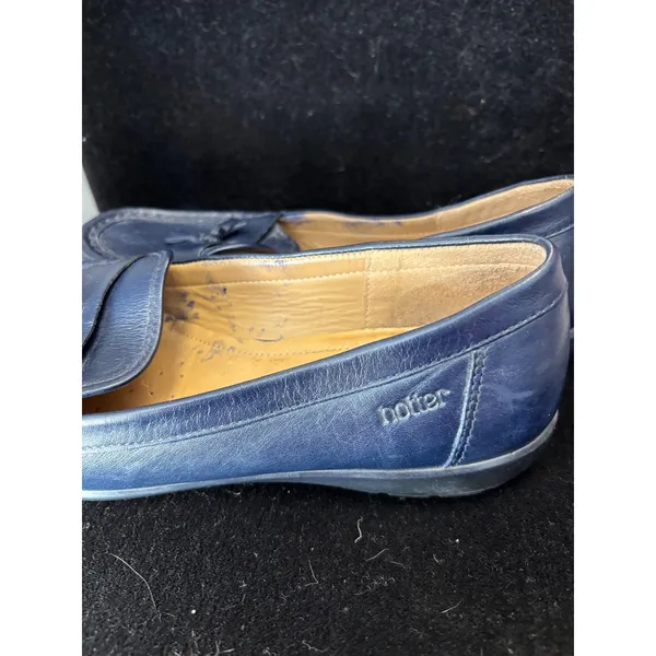 Hotter Comfort Concept Navy Blue Leather Tassel Loafers Shoes Womens UK 7.5 - Image 3