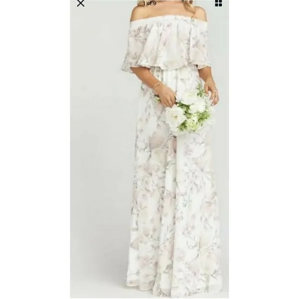 NWT SHOW ME YOUR MUMU Floral Maxi Dress SMALL Hacienda in Ivory Crisp - Image 5